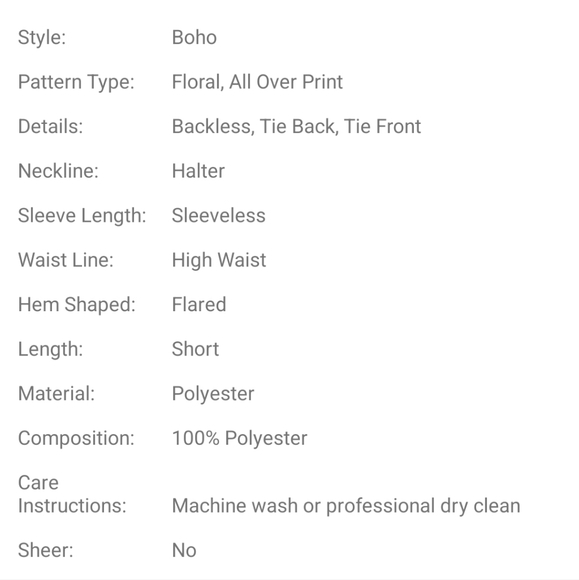 Floral Print Tie Backless, Halter Dress - Picture 5 of 10